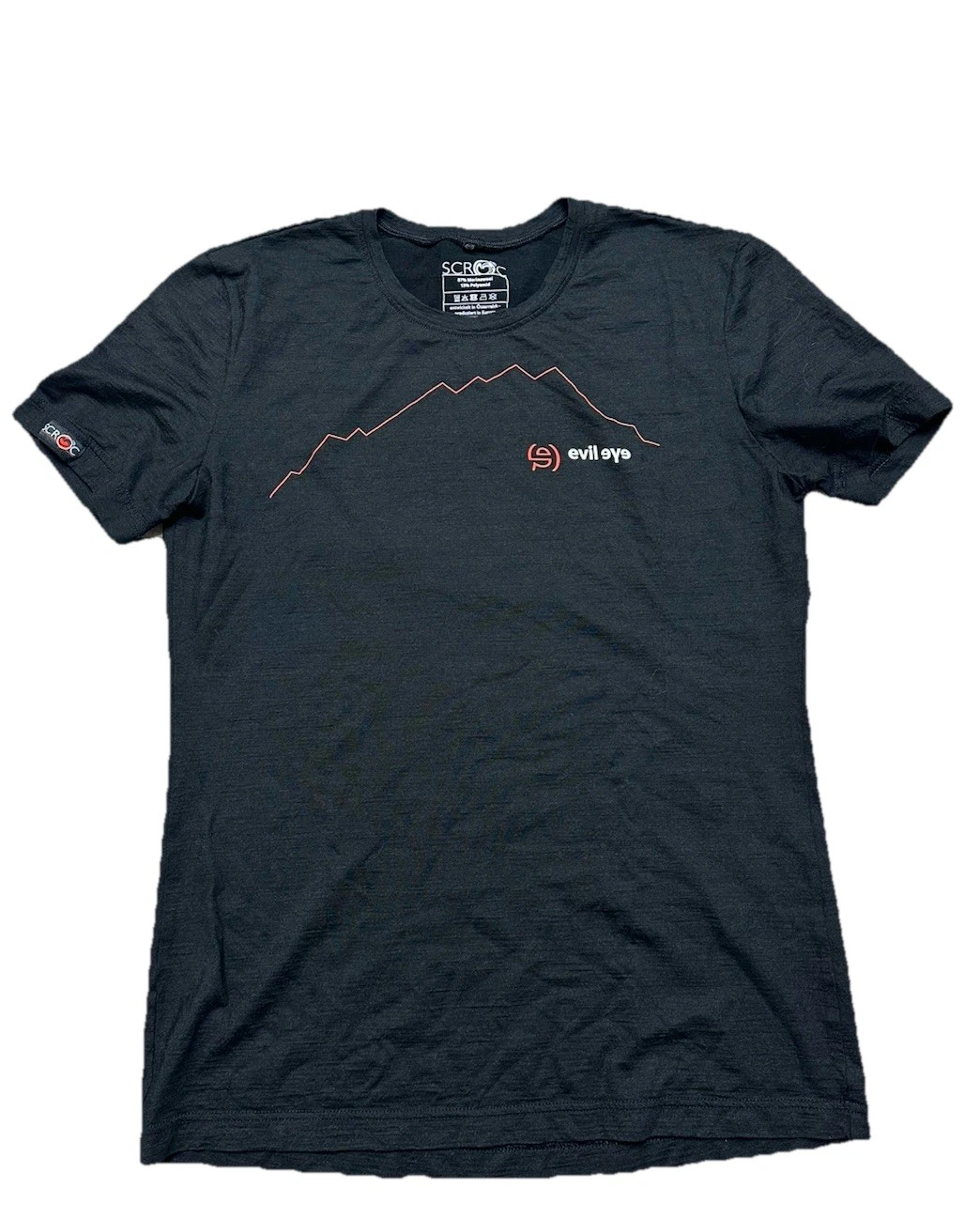 Men’s SCROC Merino Wool Hiking Shirt Size Large Evil Eyes Black/Red