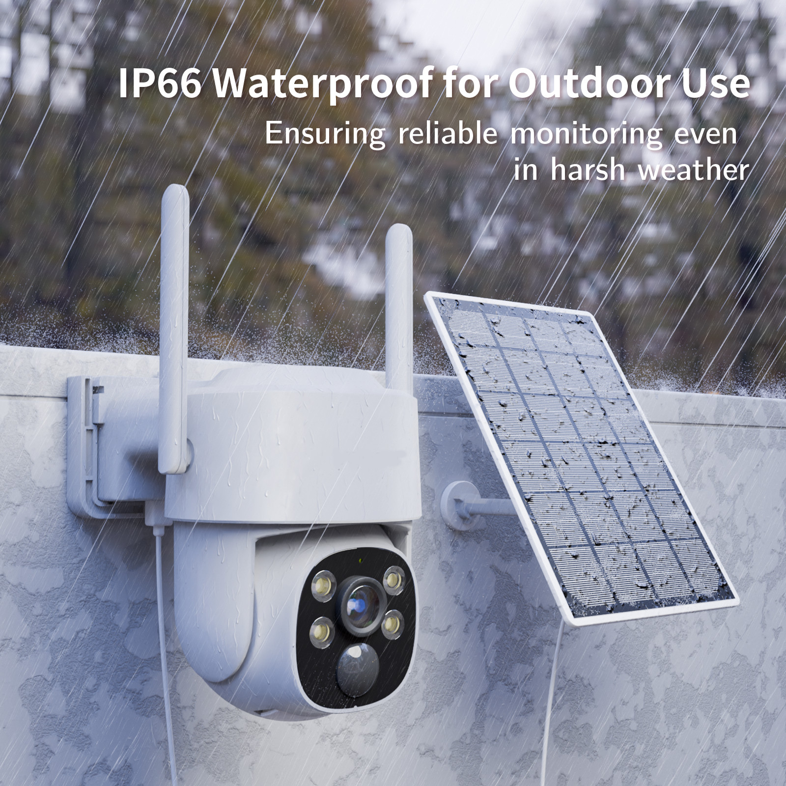 Solar Security Camera System Wireless Outdoor with 10" Monitor,2PCS 4MP Dome Cam