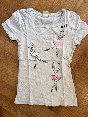 Abercrombie & Fitch Mädchen Shirt Ballett Größe S 142 11 - 12 Jahre Grau Top