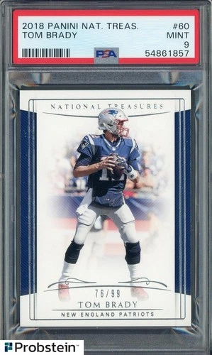 2019 National Treasures #60 Tom Brady New England Patriots 76/99 PSA 9 POP 1