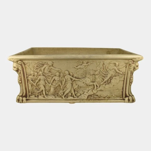 Weller Clinton Ivory 1914 Vintage Pottery Massive Figural Window Box Planter