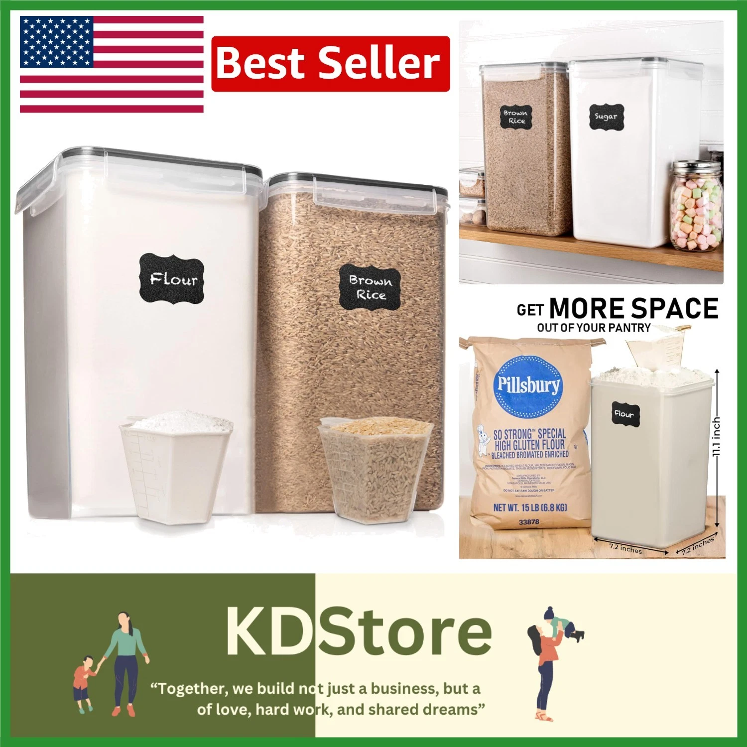 2 Pack Large 6.5L Airtight Food Storage Containers BPA Free Kitchen Pantry Or...