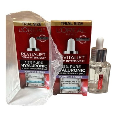 2-PACK L'Oreal Revitalift 1.5% Pure Hyaluronic Plumping Serum, 0.5OZNIB Trial Sz