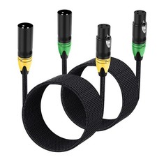 XLR Cables 25ft 2 Pack - Male to Female Braided Shielded Microphone Cable, 3-...