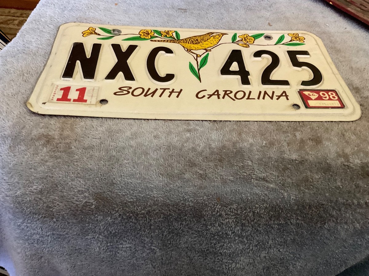 South Carolina SC License Plate 1998 NXC 425 Wren Bird | eBay