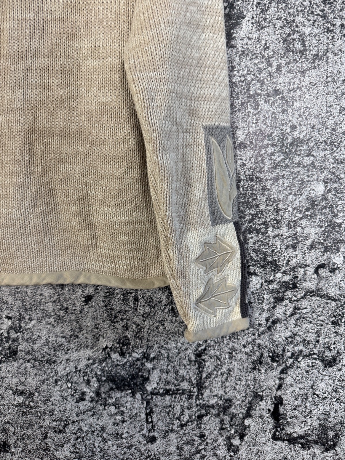 Women’s Orvis Leaf Patchwork Cardigan Knit Sweate… - image 13