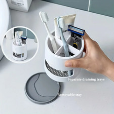 Freestanding Bathroom Toothbrush Holder  Countertop Storage Caddy