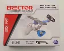 MECCANO ERECTOR HELICOPTER ENGINEERING & ROBOTICS TOY 27 PARTS  8+ New