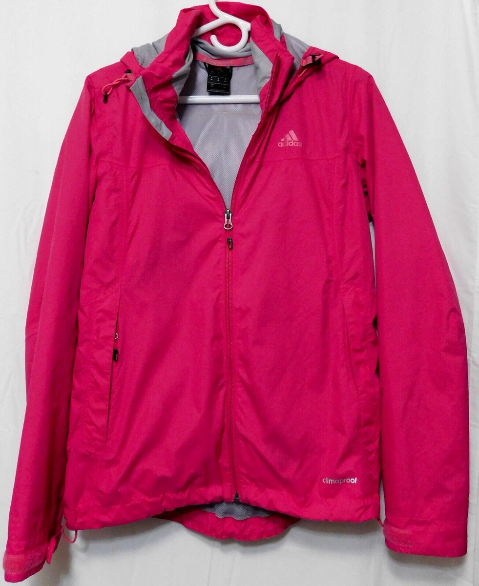 Adidas Climaproof Hooded Jacket Womens S Fuchsia Pink Zip Adidas Climaproof Hooded Jacket Womens S Fuchsia Pink Zip