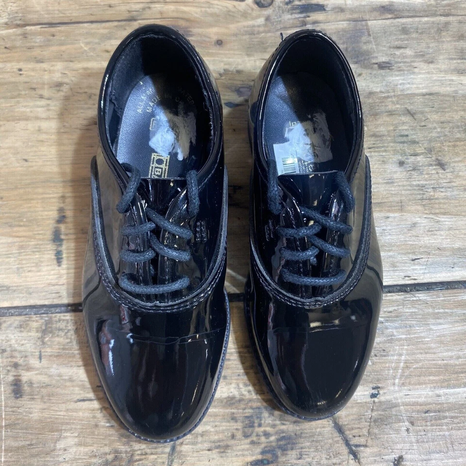Zapato de charol negro brillante punta redonda para niños boda primera comunión esmoquin talla 8 9 10 Foto 2 de 4