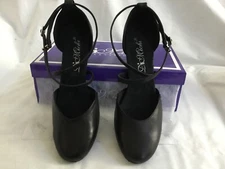 DiMiche Black Sasha Close-Toe Ballroom Shoes Womens 8.5 M 2" Heels