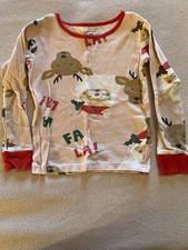 Carters Child  s Unisex Long Sleeve Pajama Set Size 5/5A Christmas Santa Reindeer
