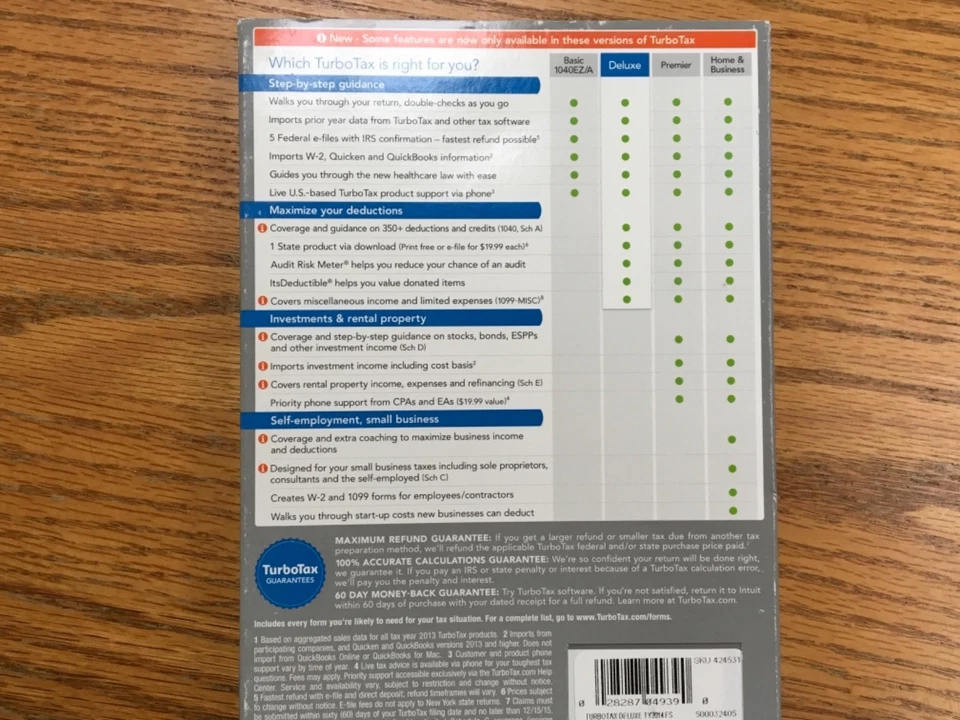 Intuit TurboTax Deluxe 2014, Federal & STATE BRAND NEW SEALED!!! - Image 2 of 2
