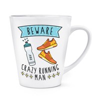 Beware VerrüCkte Laufen Mann 341Ml Latte Becher Tasse Vatertag Freund Lustig