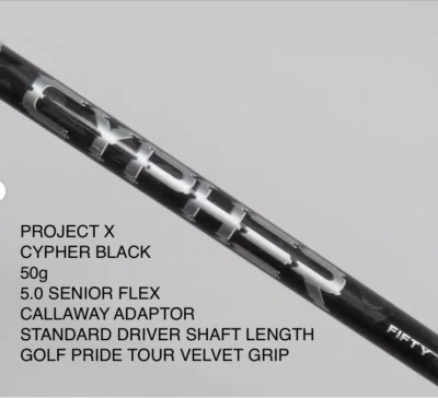 Eje de driver Callaway Cypher negro 50 g 5,0 Senior Flex Shaft (SS10)