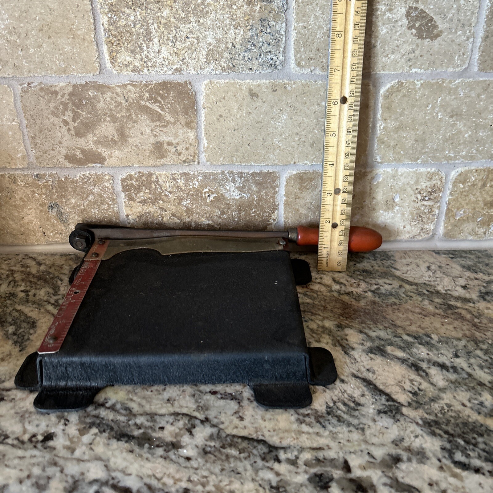 Antique Chandler Paper Cutter 6" x 7" All Steel Metal Cutter/ Trimmer