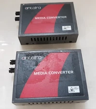 Pair of Antaira FCU-100ST-S3 Media Converter NO AC