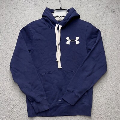 Under Armour Hoodie Mens Blue Pullover Fleece Sweatshirt Storm