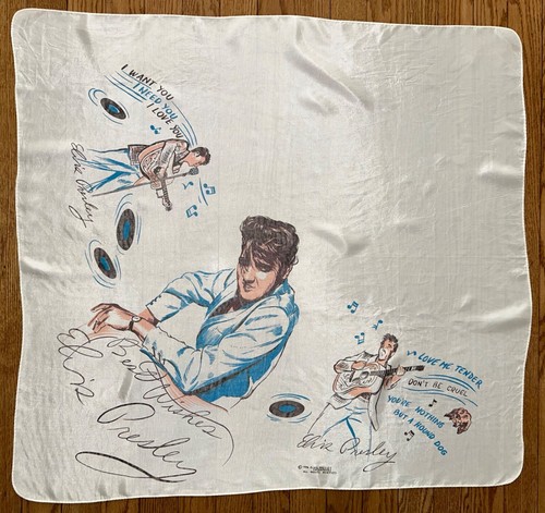 Vintage Elvis Presley scarf. ~31 x 29”. Pristine condition. Copyright 1956.