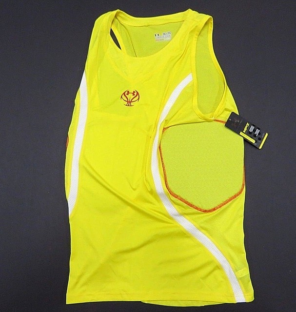 NWT Under Armour Padded Yellow Tank Top Basketball Sleeveless Men's