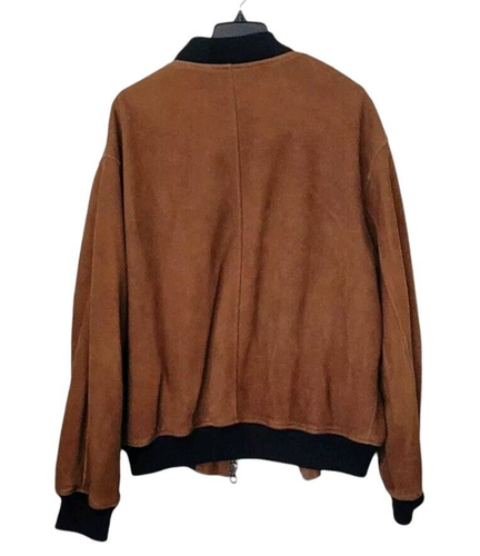 Etro Suede Goatskin Bomber Brown Men Jacket Removable Fur collar Size L - Picture 4 of 11