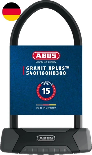 ABUS Bügelschloss Granit Xplus 540 + Ush-Halterung - Fahrradschloss Mit 13 Mm St