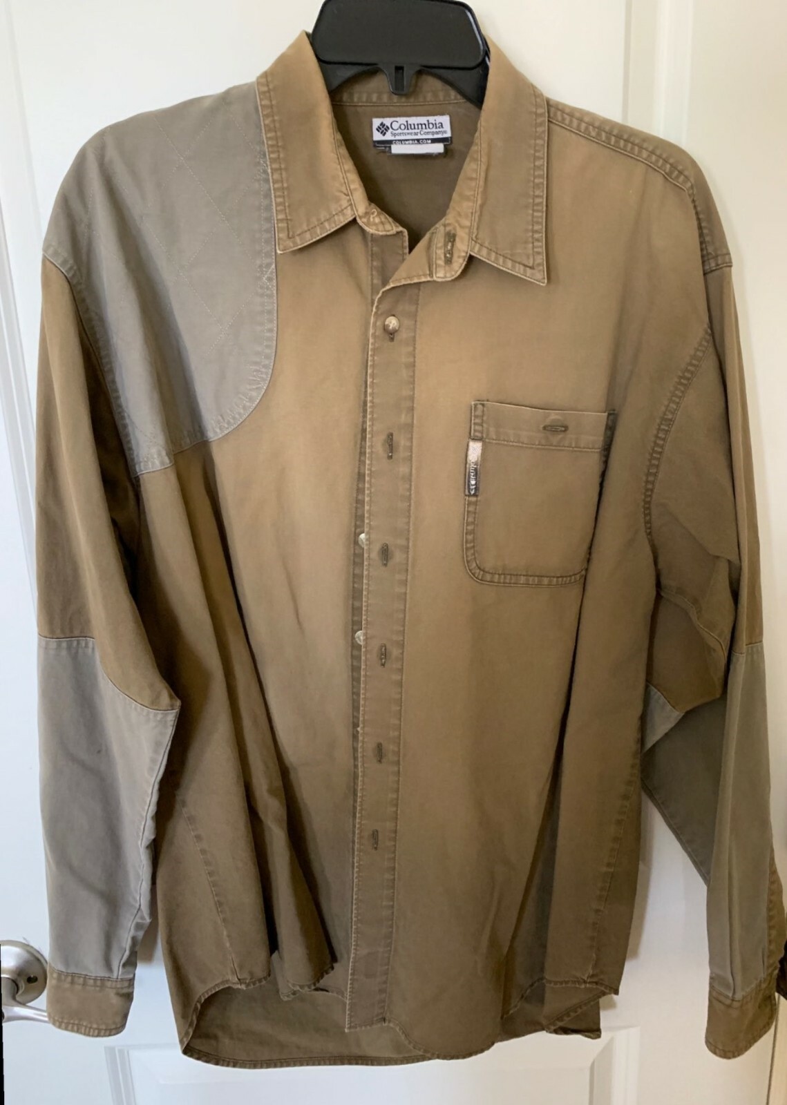Vintage (90s) Columbia Men's M Khaki Long Sleeve Button Front Shooting Shirt eBay