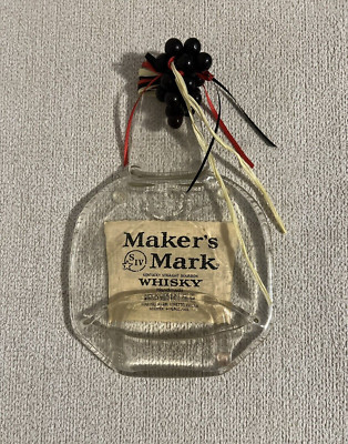 MAKERS MARK Bourbon Whiskey Melted Glass Bottle Hanging Wall Art