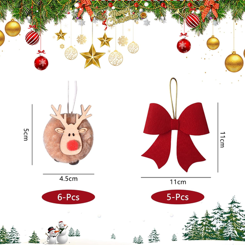 11 Stück Weihnachtsbaum Anhänger,Weihnachtsanhänger Elch Deko,Christbaumschmuck - Bild 2 von 7