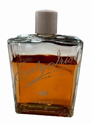 Early Iris Cologne by Tussy 8 Fl oz Vintage 1960s RARE Glass Bottle Lehn & Fink