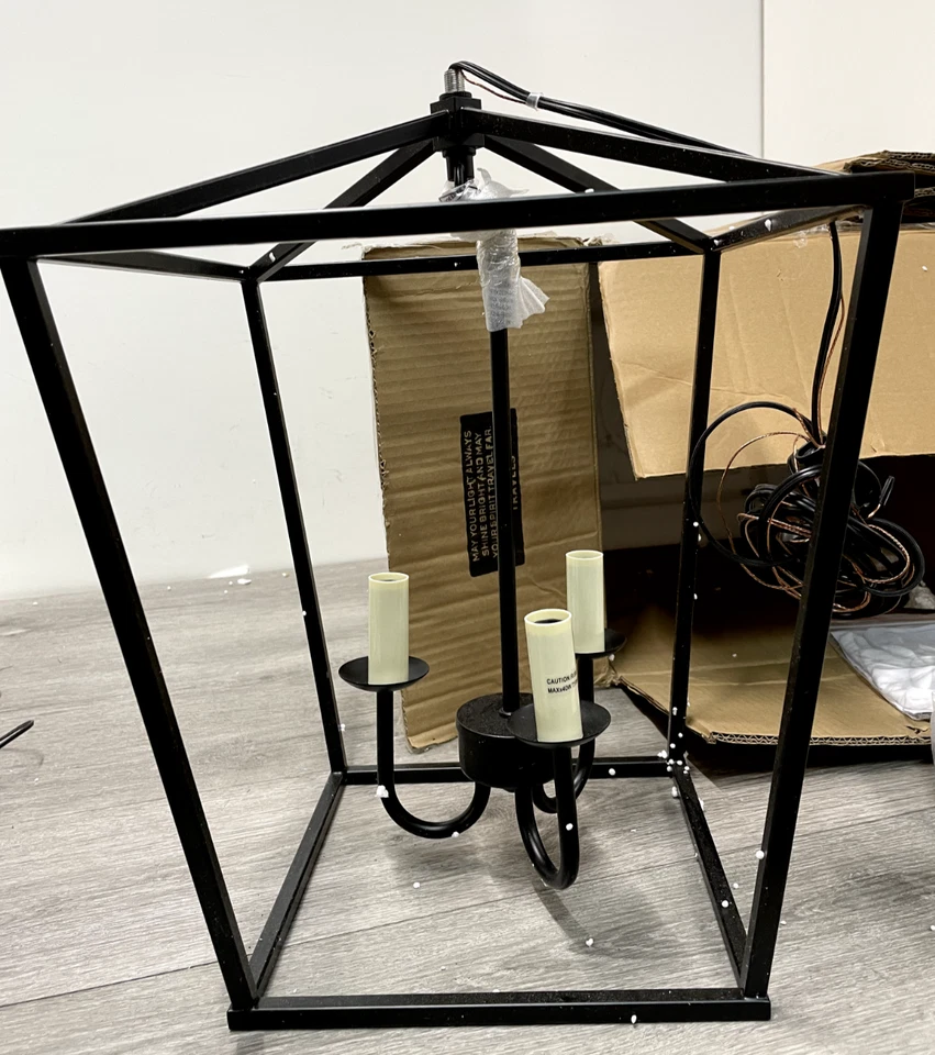 Elegant Lighting LD6008D12BK Maddox 12-1/2" Wide Taper Candle Pendant, Black - Image 4 of 4