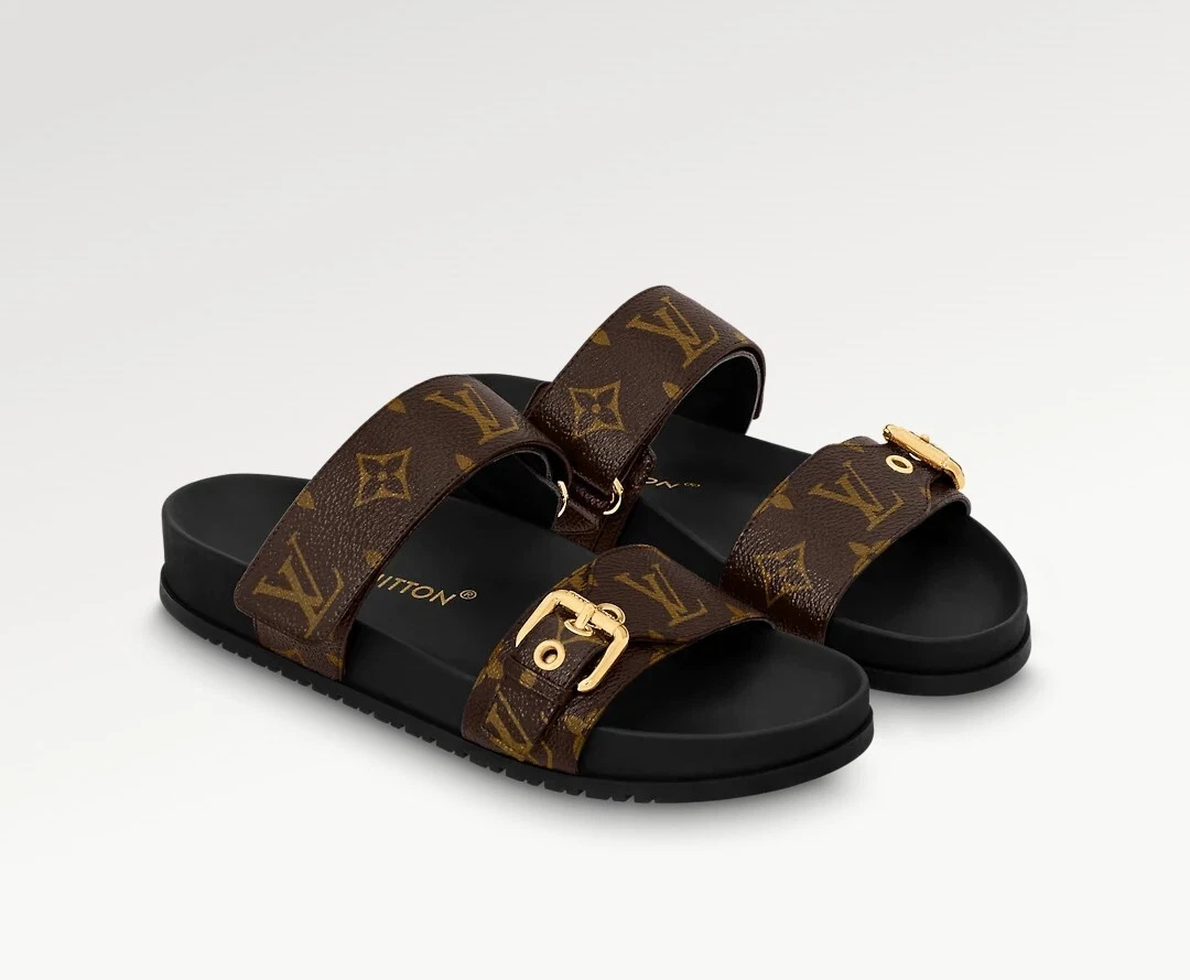 Louis Vuitton - Authenticated Sandal - Cloth Black for Women, Never Worn