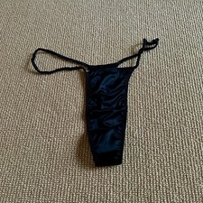 Skims Onyx Woven Shine Scrunchie String Thong, Size 3X NWT