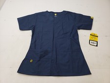 Wonderwink Womens Scrub Top Premium Stretch Short Sleeve Blue Size XXS NWT