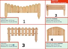 Staccionata steccato bordure recinzione in pino autoclavato vari modelli