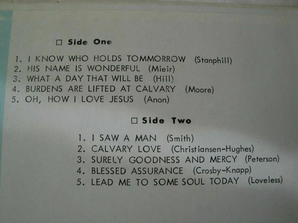 THE SALEM SINGERS VINYL LP SPHERE RECORDS I KNOW WHO HOLDS TOMORROW, I SAW A MAN Foto 3 de 3