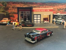 1:64 Hot Wheels Limited Edition 1952 52 Chevy Street Rod Black with Red Flames