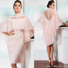 Pink Tea Length Mother Of The Bride Dresses With Jacket Appliques Plus Size