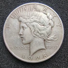 1928 Peace Silver Dollar - Philadelphia - Key Date - Mintage: 360K - XF Details