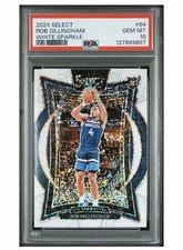 2024-25 Panini Select Rob Dillingham Concourse RC White Sparkle Prizm PSA 10