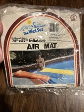 Vintage NOS The Wet Set Inflatable Vinyl Air Mat Pool Float 72" x 27"