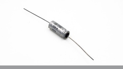 NOS Vishay Sprague Silver 100uF 25V Axial Aluminum Electrolytic Capacitor USA