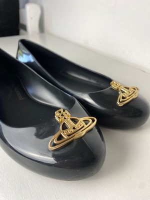 Vivienne Westwood Anglomania Melissa Flat Ballet Jelly Black Shoes