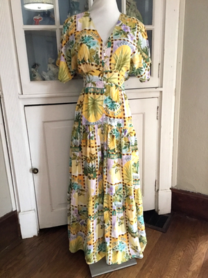 Petal + Pup Tropical Rouleau Button V Neck Short Sleeve Linen Lined Maxi Dress S | eBay Petal + Pup Tropical Rouleau Button V Neck Short Sleeve Linen Lined Maxi Dress S | eBay