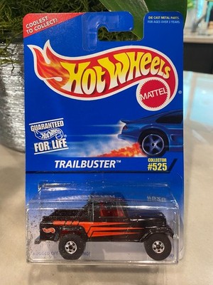 1996 Hot Wheels Blau/Weiß Karte Sammler #525 TRAILBUSTER Schwarz Mit BW Speichen