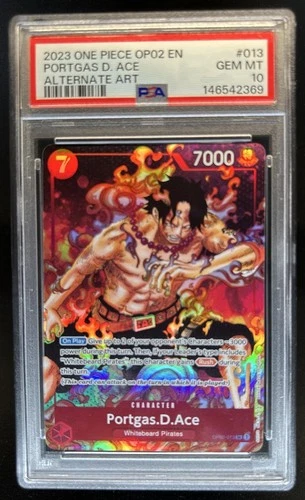 2023 One Piece Paramount War Portgas D Ace Alt Art #OP02-013 PSA 10 GEM MINT