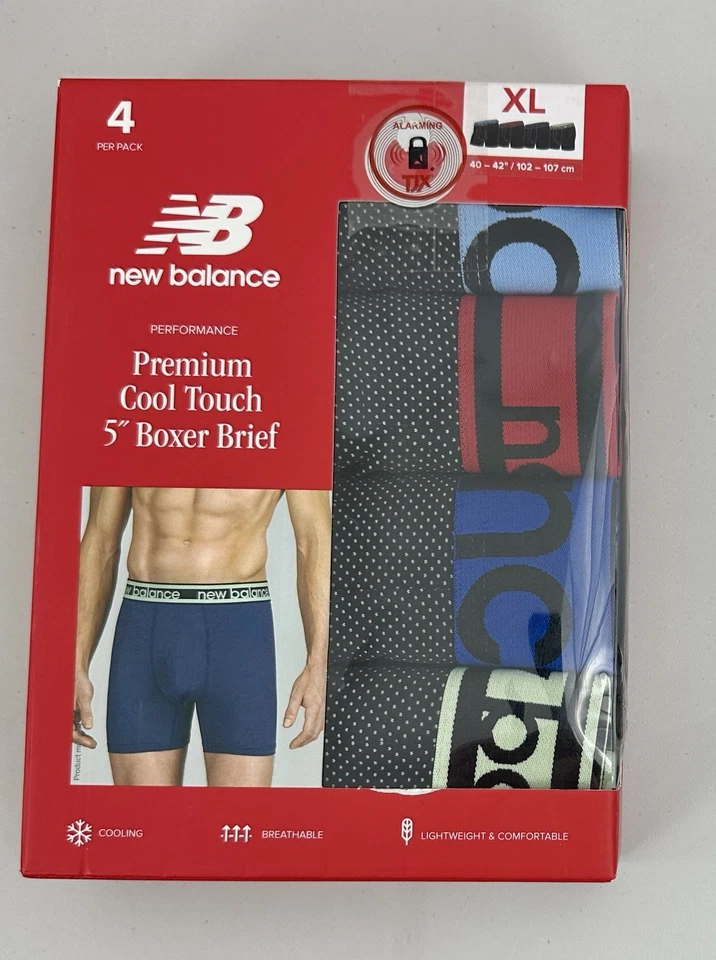 New Balance Premium Cool Touch para hombre 5 pulgadas Pack de 4 calzoncillos boxer XL lunares múltiples Foto 4 de 4
