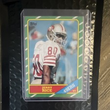 1986 Topps Jerry Rice Rookie #161 San Francisco 49ers Football Card. rookie card picture