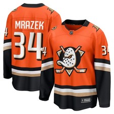 Anaheim Ducks Petr Mrazek #34 Fanatics Orange Home Breakaway NHL Jersey