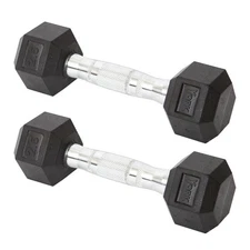 York Barbell Hex Dumbbell Set 2.5LB Rubber Coated Fixed Weight Dumbbells Pack 2